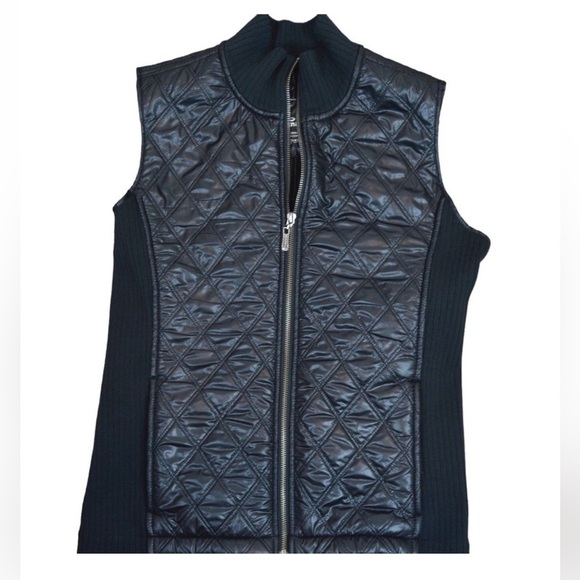 PrAna Diamond Quilted Diva Vest with Ribbed Stretch Sides - Black, Size Medium - Picture 1 of 9